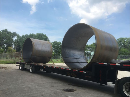10ft Carbon Steel Metal Plate Rolling Services Four Rollers Out Of Round Cylinder