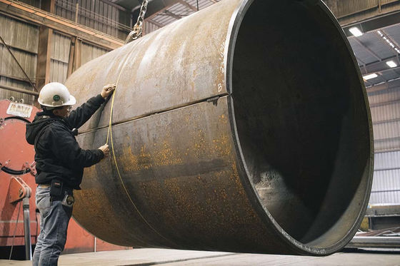 10ft Carbon Steel Metal Plate Rolling Services Four Rollers Out Of Round Cylinder